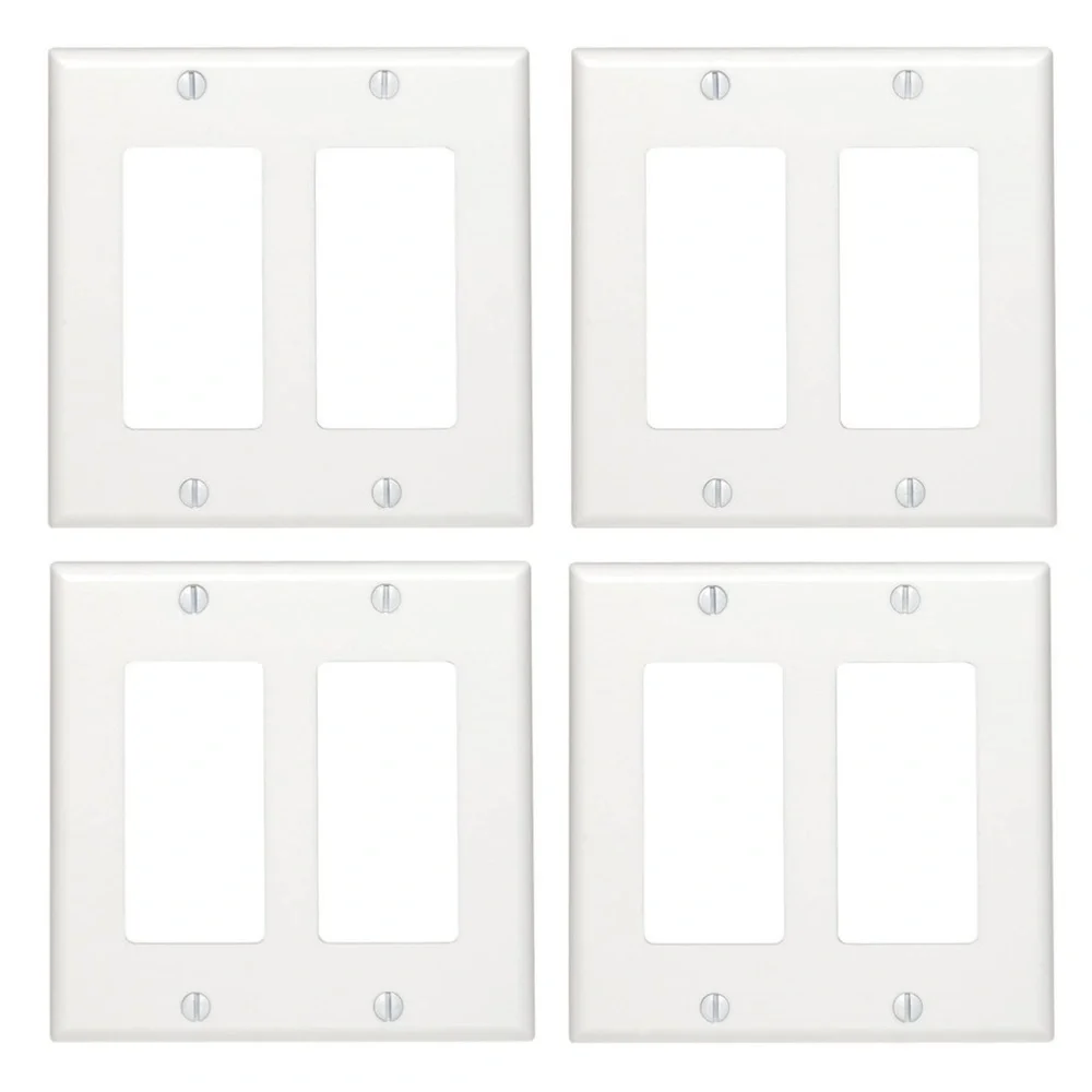 Pack of 4 Leviton 2-Gang GFCI Outlet Cover Plates